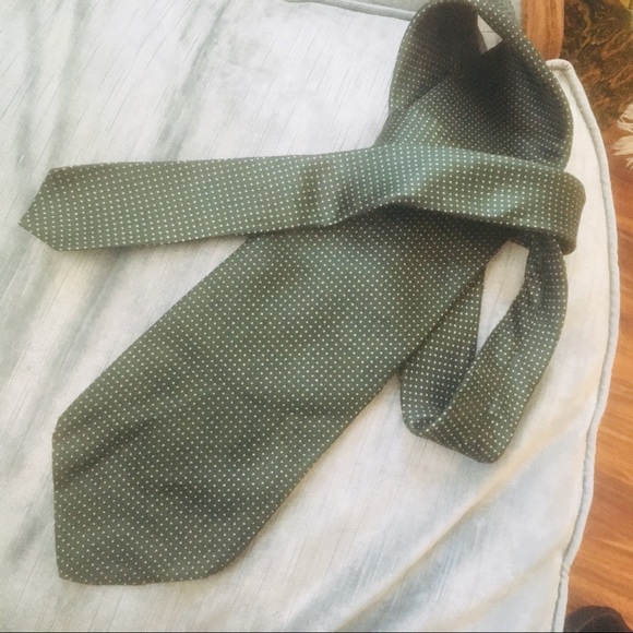 Liberty of London Tie Silk Green Polka Dot Pattern - Picture 4 of 4